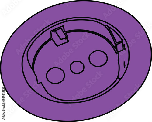 described features a purple component that resembles an oval-shaped dish or fitting. Here’s a detailed