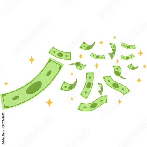 Flying Money Illustration