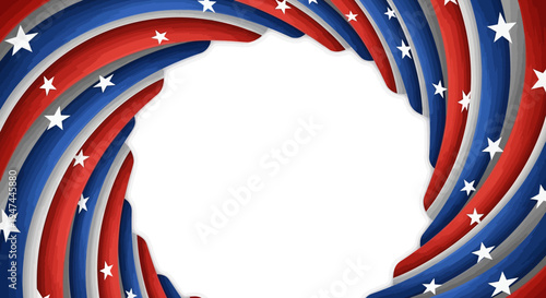 Vector illustration of a USA Independence Day design with a flying bird and American flag pattern on a white background for business or event promotions.