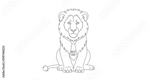 Lion in a Tie - A Majestic Feline in Formal Attire.