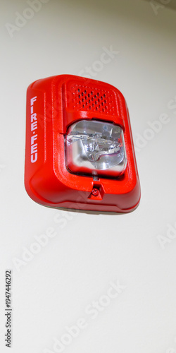 Photos Fire alarm horn strobe with white copy space