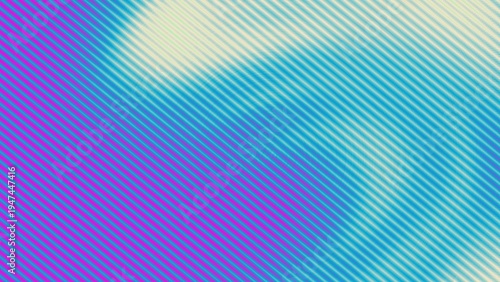 Cuadro en lienzo Abstract diagonal stripe background with vibrant cyan and purple color blend for energetic graphics