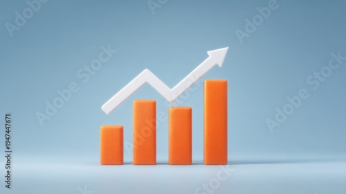 Growth Chart with Orange Bars and White Arrow Against Blue Background for Business and Financial Concepts Free Download Growth Chart with Orange Bars and White Arrow Against Blue Background for Business and Financial Concepts - GFXLoad