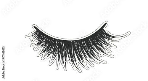 Black False Eyelashes Sticker