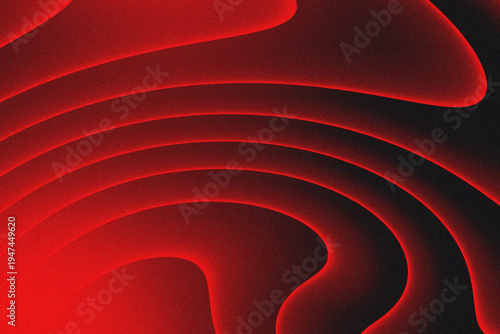 Fotografie Red Modern gradient monotone wave light perspective geometric prism shape and ha