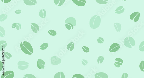 Food  Drink Vector Flat Design Green Coffee Beans Seamless Pattern Background
