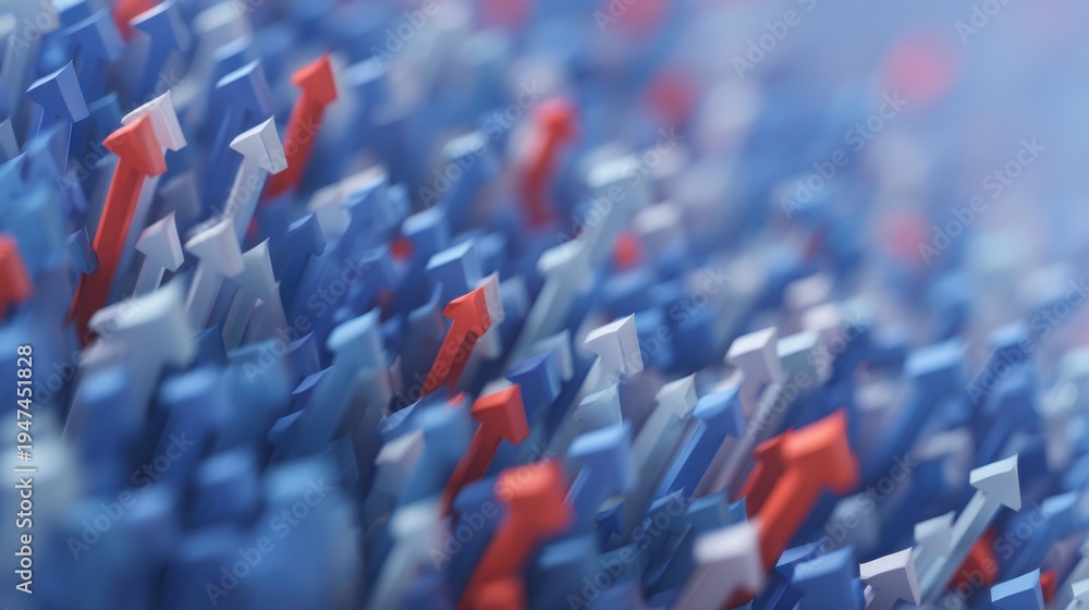 Fototapeta premium Colorful 3D Arrows Representing Growth, Progress, and Business Development in an Abstract Conceptual Illustration
