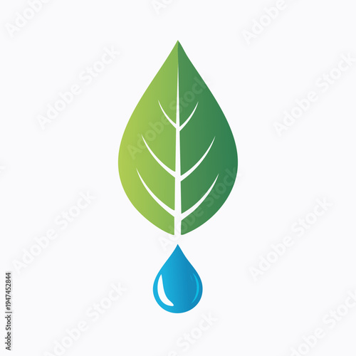 Leaf and Water Drop Logo for Eco-Friendly Initiatives.