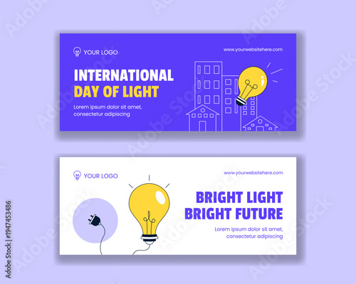 Celebrating The Day Of Light Social Media Banner International Day Of Light Flat Cartoon
