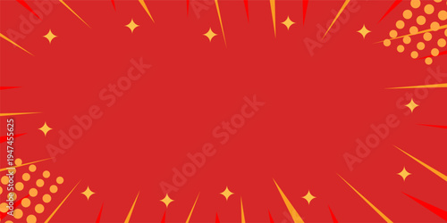 Abstract pattern summer background with orange red sun rays. Design for promotional banners, posters, greeting cards, social media.