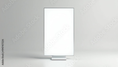 Blank white pylon mockup, side view, isolated, 3d rendering. Empty advertising billboard mock up. Clear outdoor poster template