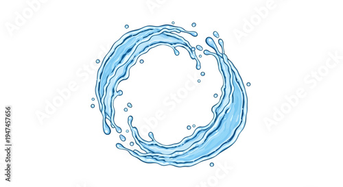 Illustration of a swirling water design for World Water Day, symbolizing sustainable living and natural resources on a white background.