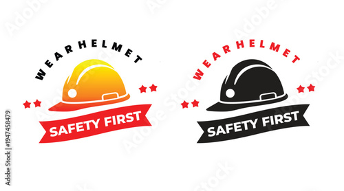 Wear Helmet Safety First Badge Set – Construction Hard Hat Safety Icons