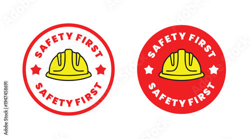 Safety First Hard Hat Badge Construction Helmet Safety Logo Worker Protection Emblem