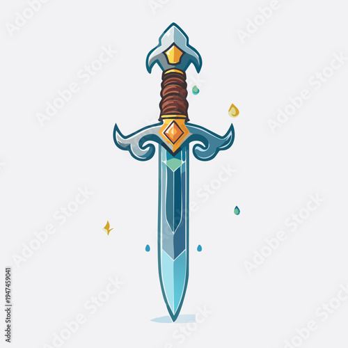 Fantasy Sword Illustration with Magical Glow.