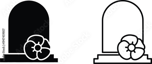 Tombstones and flowers Vector