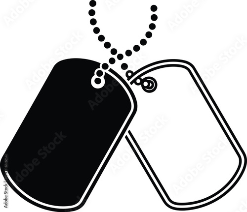 Dog tag identification military Vector