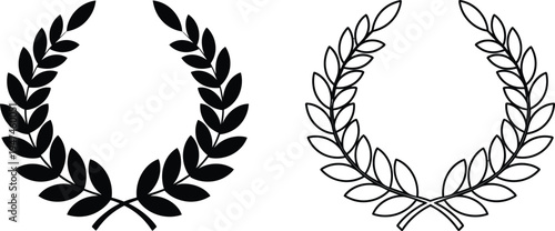 Laurel wreath vector icons Vector