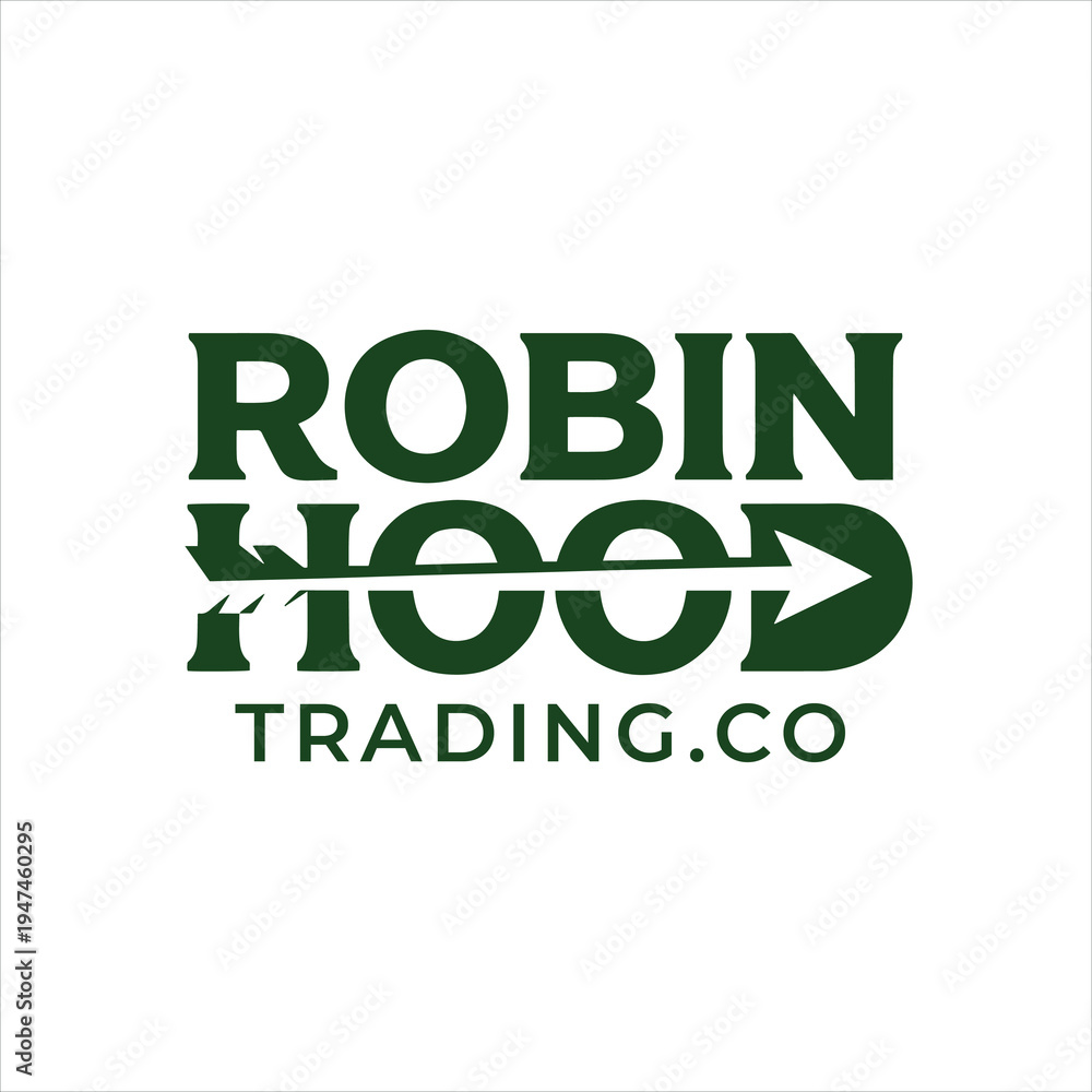 Fototapeta premium Robin Hood Trading Company Logo Vintage Finance Brand