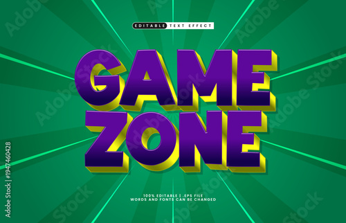 Game Zone Editable Text Effect - Arcade Gaming Typography for Game Title and Interface