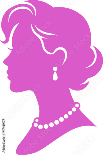 Elegant woman profile silhouette vector