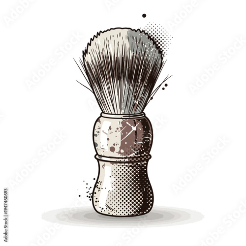 Vintage Shaving Brush Illustration