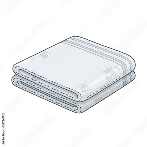 Folded White Bath Towel