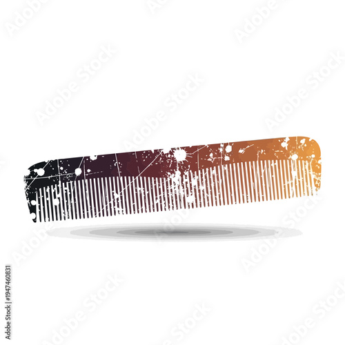 Grunge hair comb illustration
