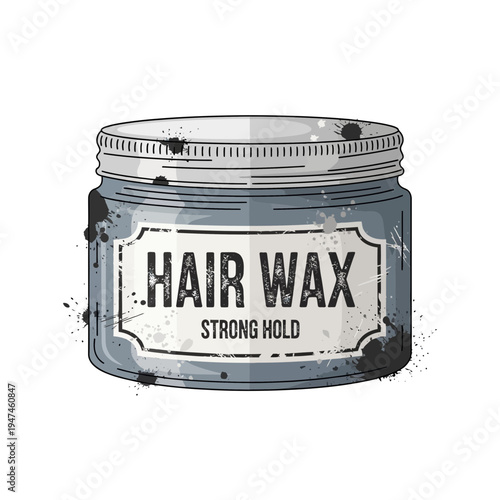 Jar of Hair Wax with Strong Hold Label