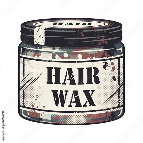 Vintage Hair Wax Jar with Label