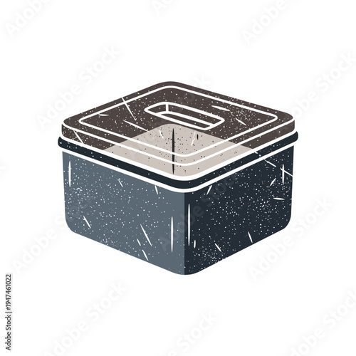 Vintage Lunch Box Container, Retro Food Storage Container