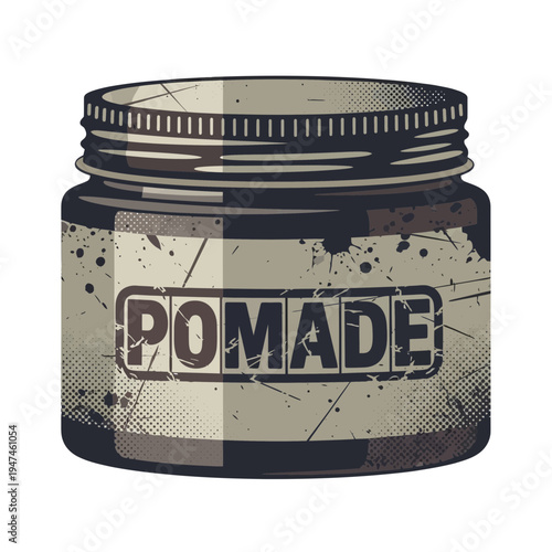 Vintage Pomade Jar Illustration
