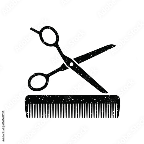 Vintage Scissors and Comb Icon