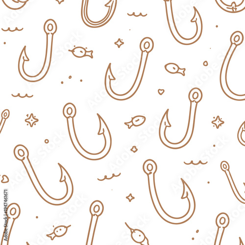 Fish hooks pattern background vector 
Vector pattern background