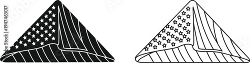 Pyramid shapes with dotted and striped patterns Vector