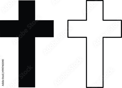 Black and white crosses symbol Vector