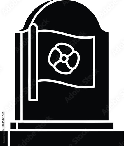 Tombstone with a flag Vector
