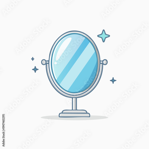 Oval Tabletop Mirror with Sparkling Accents.