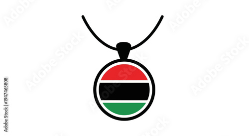 Pan African Flag Pendant Necklace, Symbol of Black Heritage and Unity
