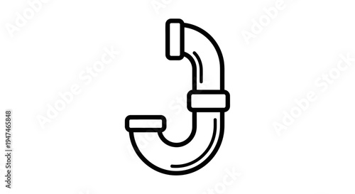 Plumbing Pipe Icon, Water Supply System, Drainage System, Clean Water Symbol