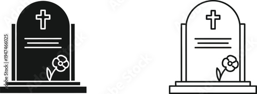 Grave monuments crosses Vector