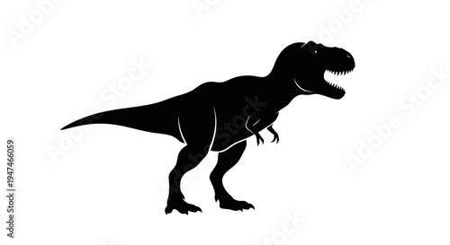 Tyrannosaurus Rex Dinosaur Silhouette Vector Illustration Prehistoric Predator Graphic