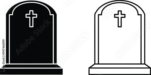 Tombstones with crosses Vector