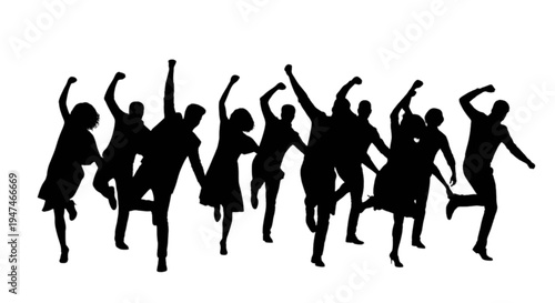 Group of people dancing together in a joyful celebration
