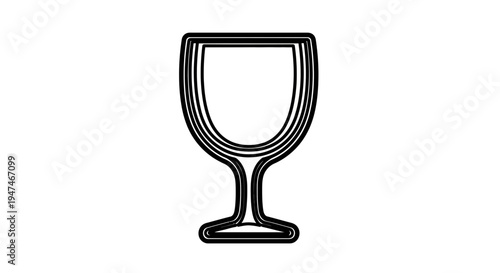 Fragile Glass Symbol Icon, Wine Glass Silhouette, Handle With Care Warning