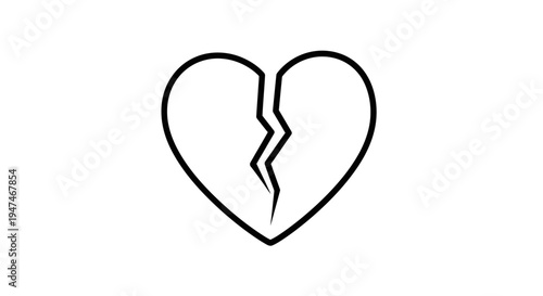 Broken Heart Icon - Symbol of Sadness, Pain, and Relationship Breakup