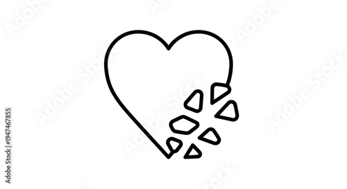 Broken Heart Icon - Symbol of Heartbreak, Sadness, and Emotional Pain