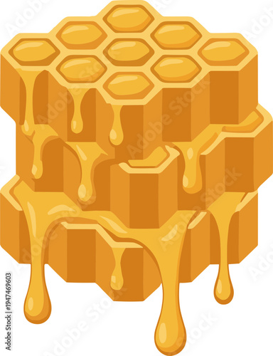 Honeycomb with dripping honey