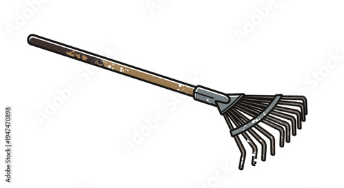 Garden rake tool illustration