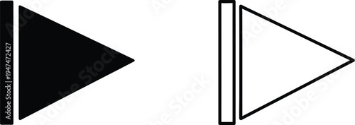 Set of 2 play button icons vector